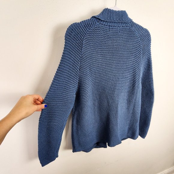 Monteraey Bay Light Blue Coastal Chunky Knit Beachy Cotton Sweater Size Medium - Picture 9 of 11
